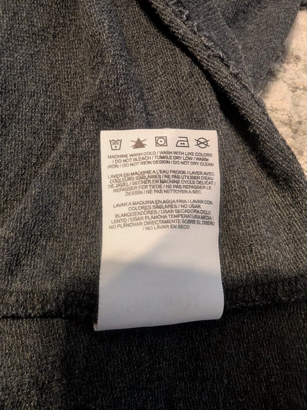 Hurley XL Gray Raglan Long Sleeve Graphic T Shirt Logo Casual Men's - Picture 6 of 7